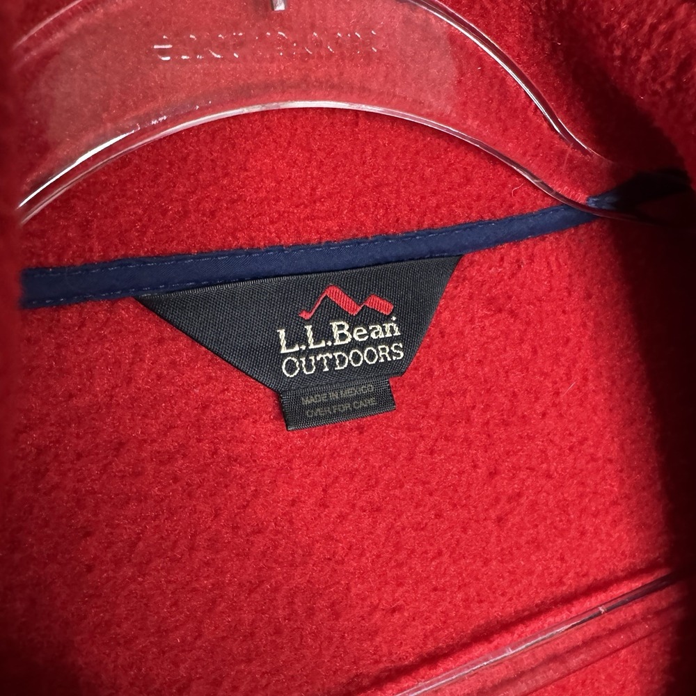 Vintage 90s LL Bean Outdoors Mens Size XL Tall‎ Full Zip Fleece Vest Jacket Red - Picture 2 of 6